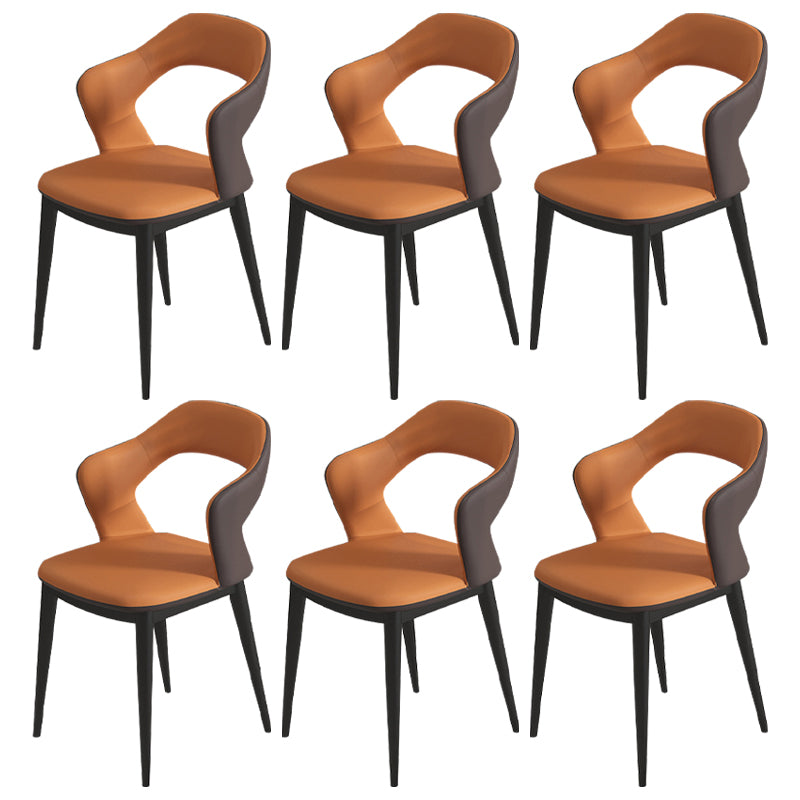 Modern Style Faux Leather Dining Side Chairs Open Back Dining Side Chair
