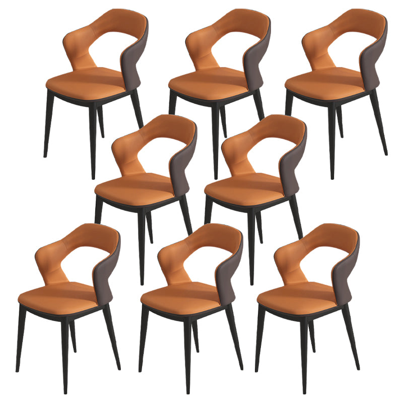 Modern Style Faux Leather Dining Side Chairs Open Back Dining Side Chair