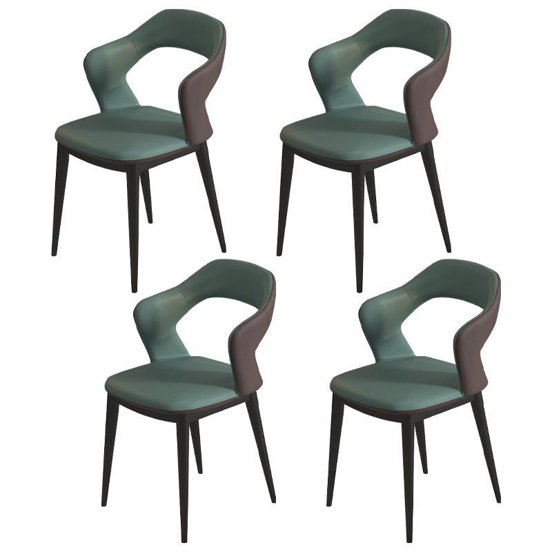 Modern Style Faux Leather Dining Side Chairs Open Back Dining Side Chair