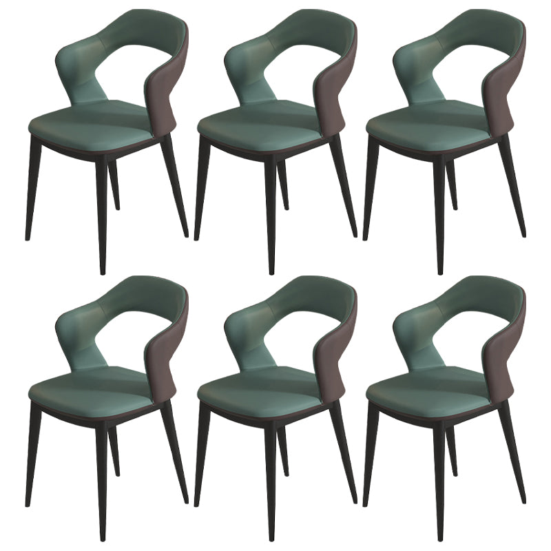 Modern Style Faux Leather Dining Side Chairs Open Back Dining Side Chair