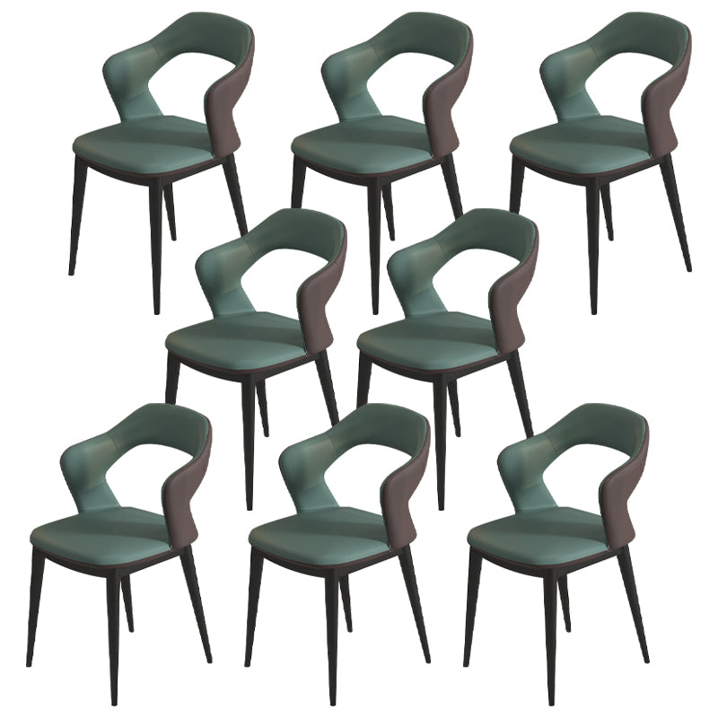 Modern Style Faux Leather Dining Side Chairs Open Back Dining Side Chair