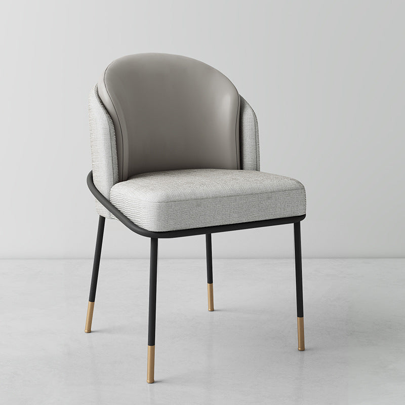 Glam Metal Dining Chair Upholstered Armless Dining Chairs for Restaurant Use