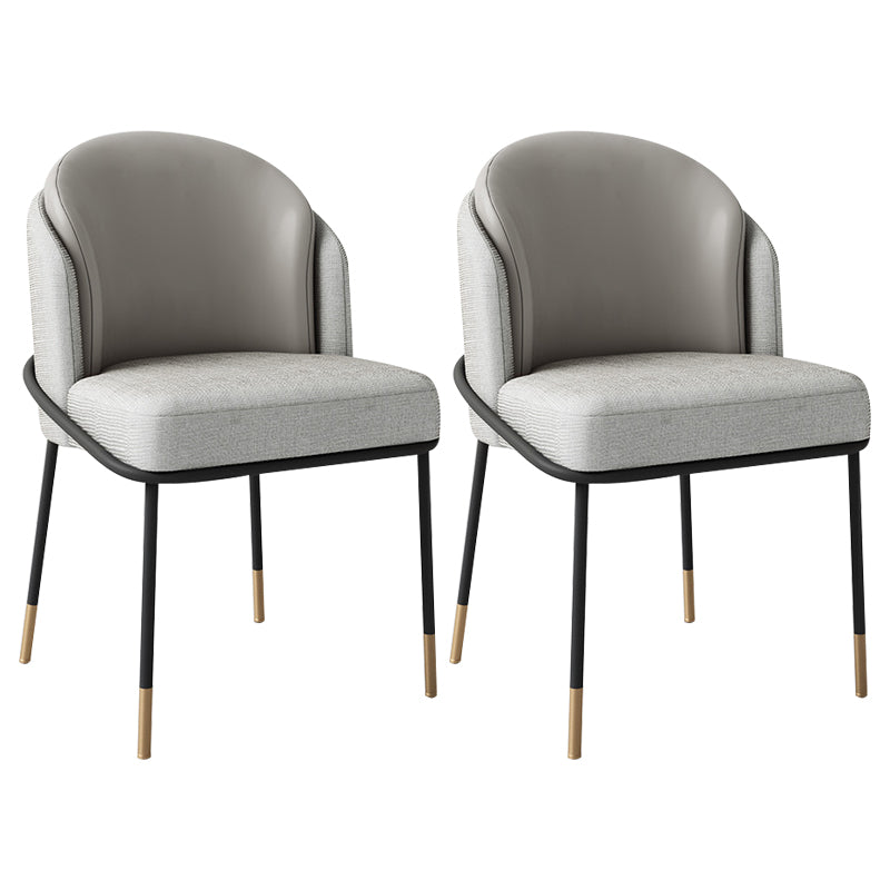 Glam Metal Dining Chair Upholstered Armless Dining Chairs for Restaurant Use