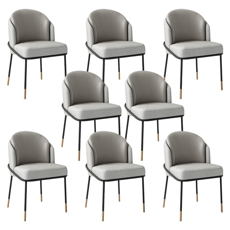 Glam Metal Dining Chair Upholstered Armless Dining Chairs for Restaurant Use