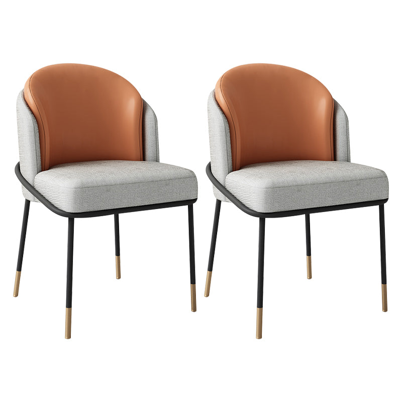 Glam Metal Dining Chair Upholstered Armless Dining Chairs for Restaurant Use