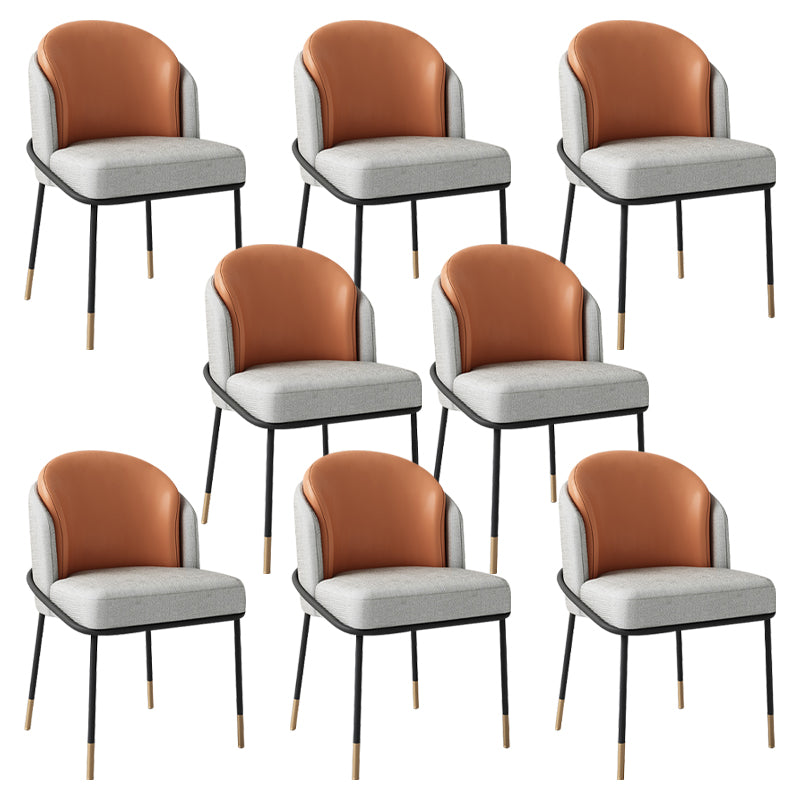 Glam Metal Dining Chair Upholstered Armless Dining Chairs for Restaurant Use
