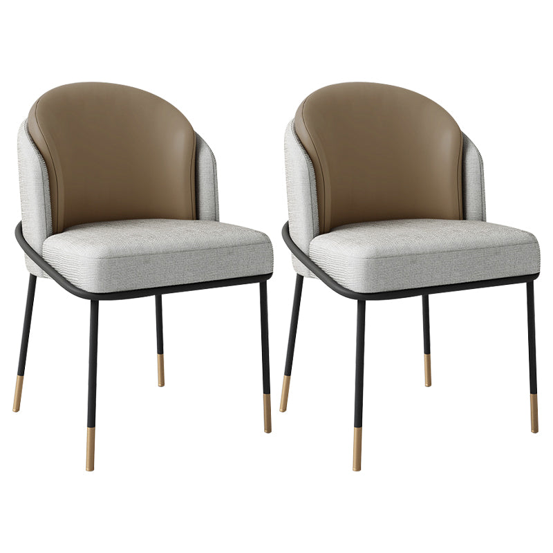 Glam Metal Dining Chair Upholstered Armless Dining Chairs for Restaurant Use