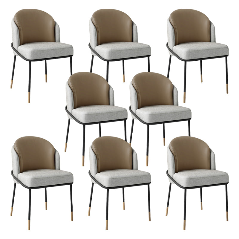 Glam Metal Dining Chair Upholstered Armless Dining Chairs for Restaurant Use