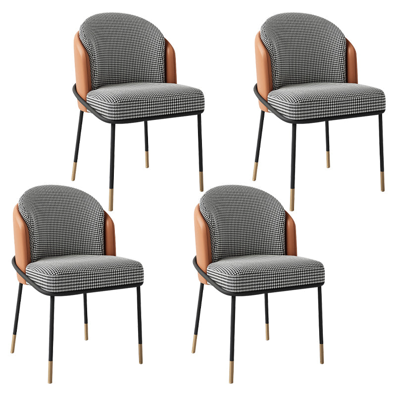Glam Metal Dining Chair Upholstered Armless Dining Chairs for Restaurant Use