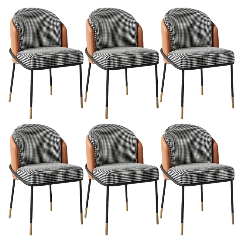 Glam Metal Dining Chair Upholstered Armless Dining Chairs for Restaurant Use