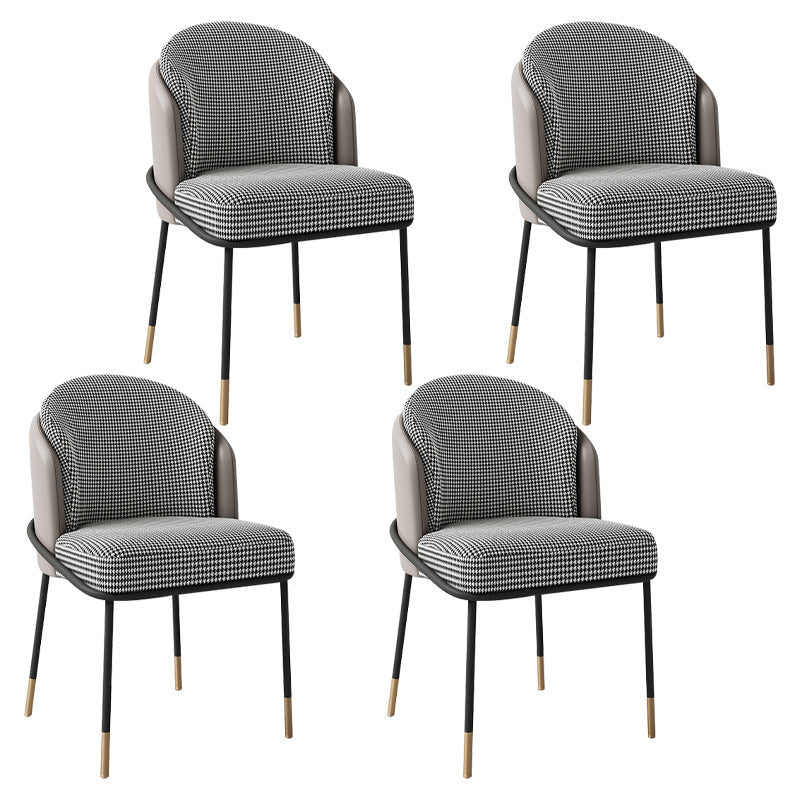 Glam Metal Dining Chair Upholstered Armless Dining Chairs for Restaurant Use