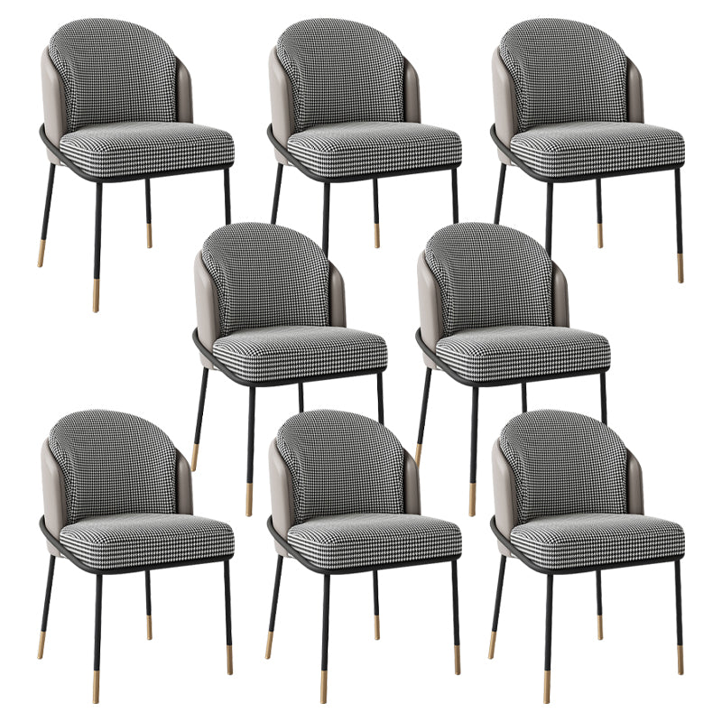Glam Metal Dining Chair Upholstered Armless Dining Chairs for Restaurant Use