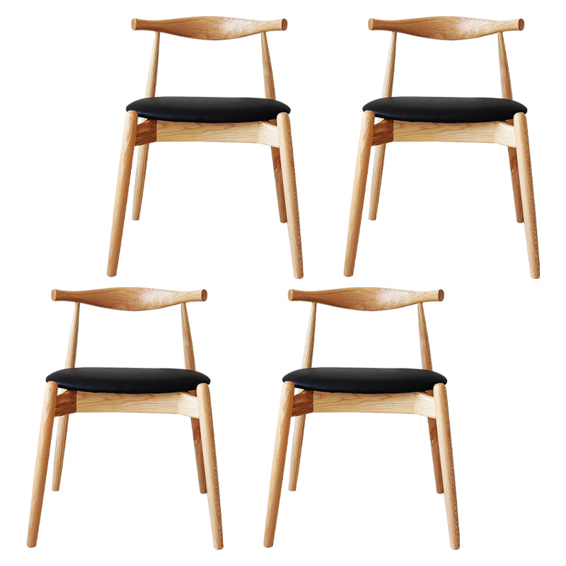 Modern Style Faux Leather Dining Chair Open Back Dining Side Chair