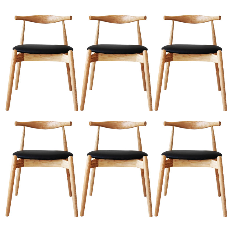 Modern Style Faux Leather Dining Chair Open Back Dining Side Chair