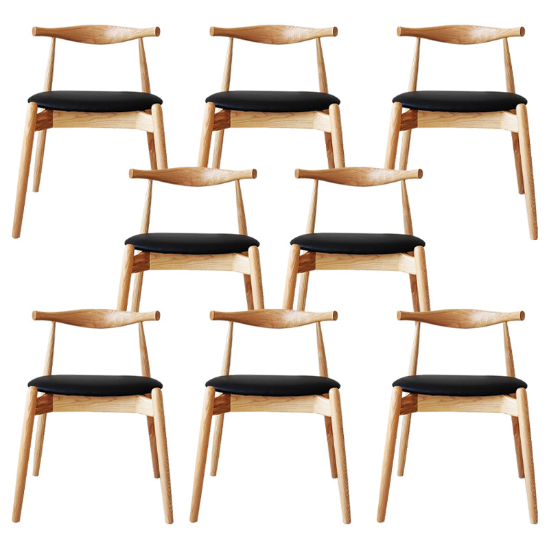 Modern Style Faux Leather Dining Chair Open Back Dining Side Chair