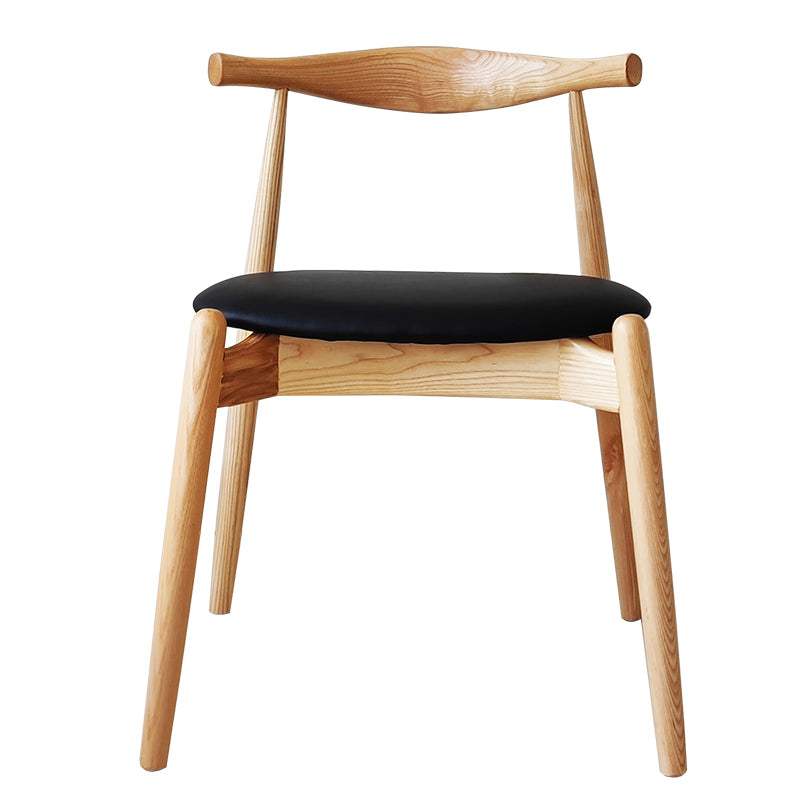 Modern Style Faux Leather Dining Chair Open Back Dining Side Chair