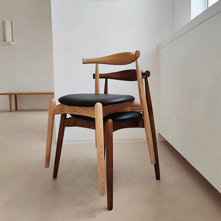 Modern Style Faux Leather Dining Chair Open Back Dining Side Chair