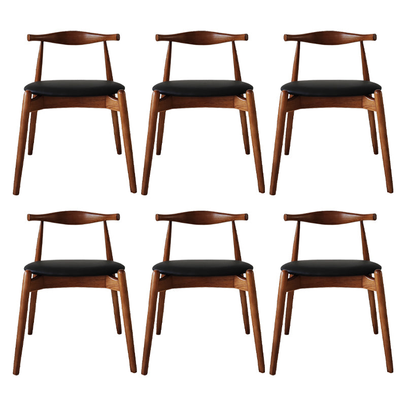 Modern Style Faux Leather Dining Chair Open Back Dining Side Chair