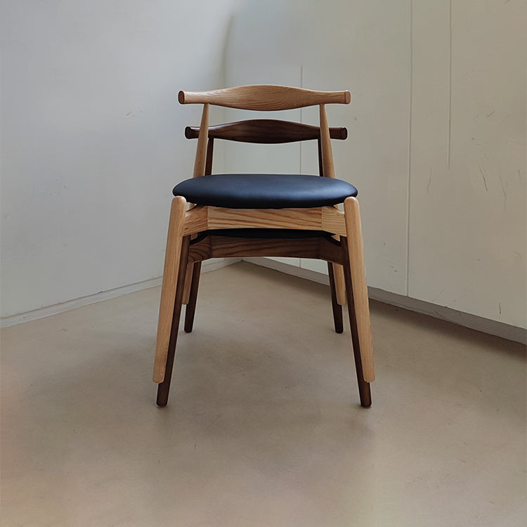 Modern Style Faux Leather Dining Chair Open Back Dining Side Chair