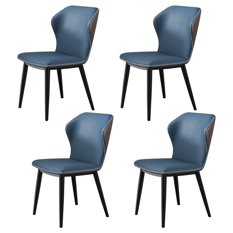 Industrial Metal Dining Room Chair Faux Leather Dining Chair for Restaurant Use