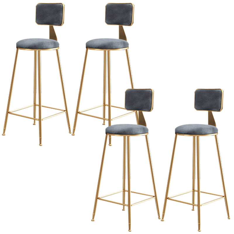 Nordic Glam Bar Stool Round Bar Stool for Home with Metal Legs