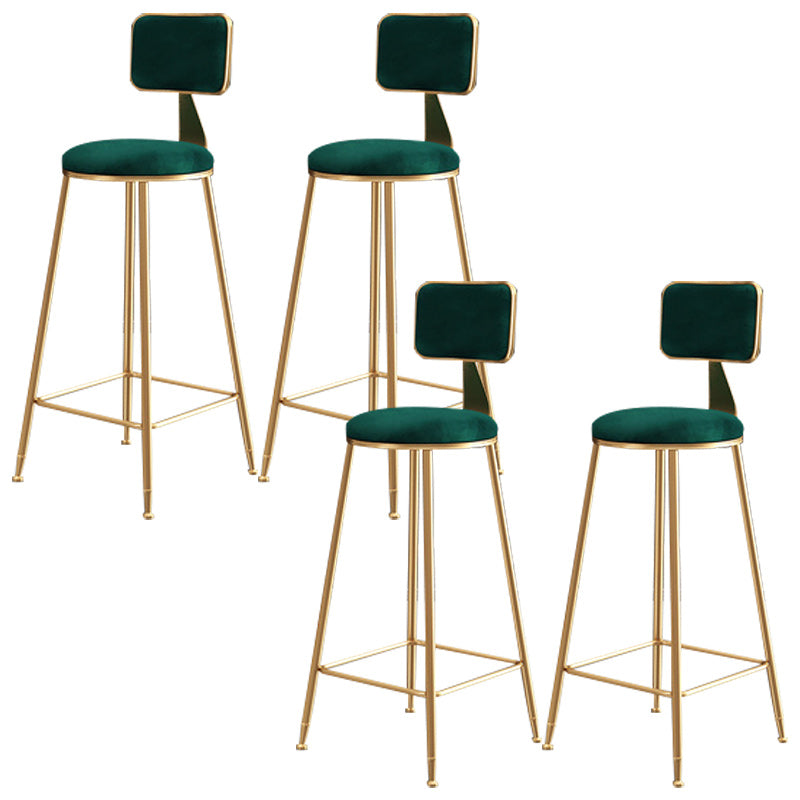 Nordic Glam Bar Stool Round Bar Stool for Home with Metal Legs