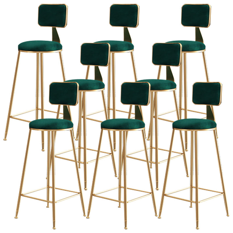 Nordic Glam Bar Stool Round Bar Stool for Home with Metal Legs