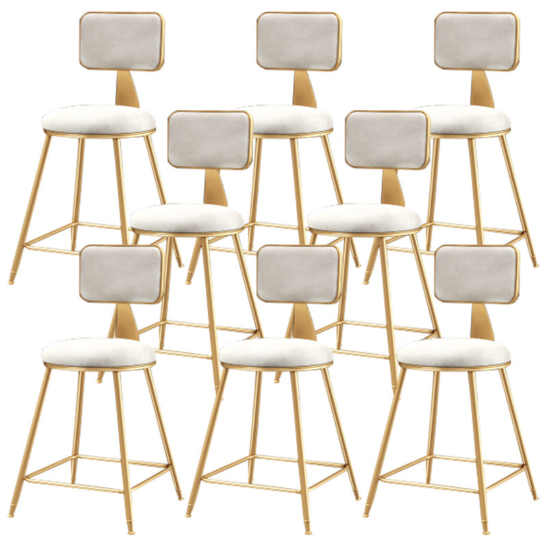 Nordic Glam Bar Stool Round Bar Stool for Home with Metal Legs