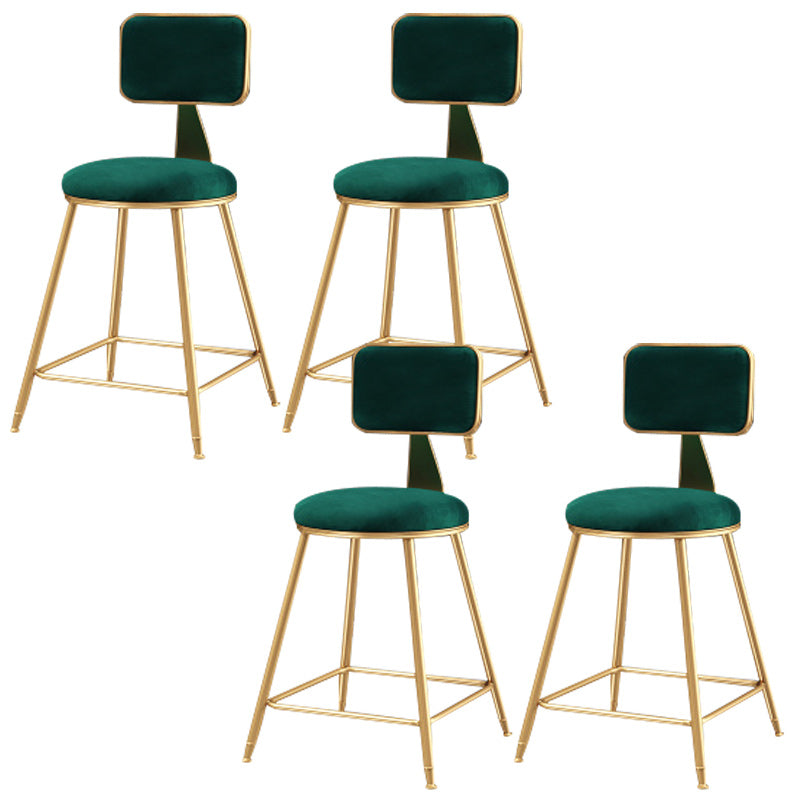 Nordic Glam Bar Stool Round Bar Stool for Home with Metal Legs