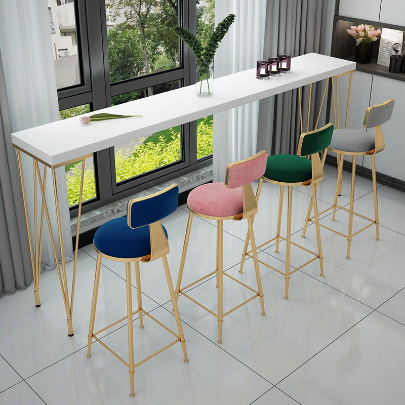 Glam Style Rectangle Bar Table Bar-Height Bistro Pub Table with 4 Legs