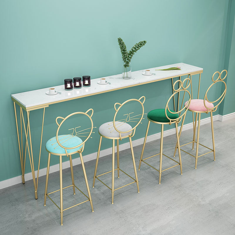 Glam Style Rectangle Bar Table Bar-Height Bistro Pub Table with 4 Legs