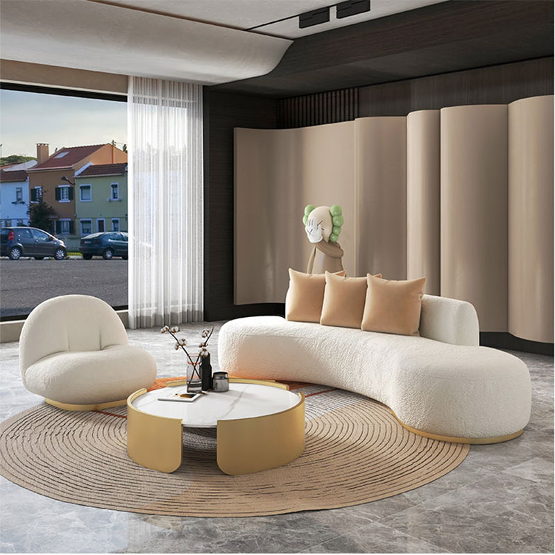 Modern Style Sofa Wind No Armrest No Cushioning Back Sponge Padded Grey/white Sofa Bed