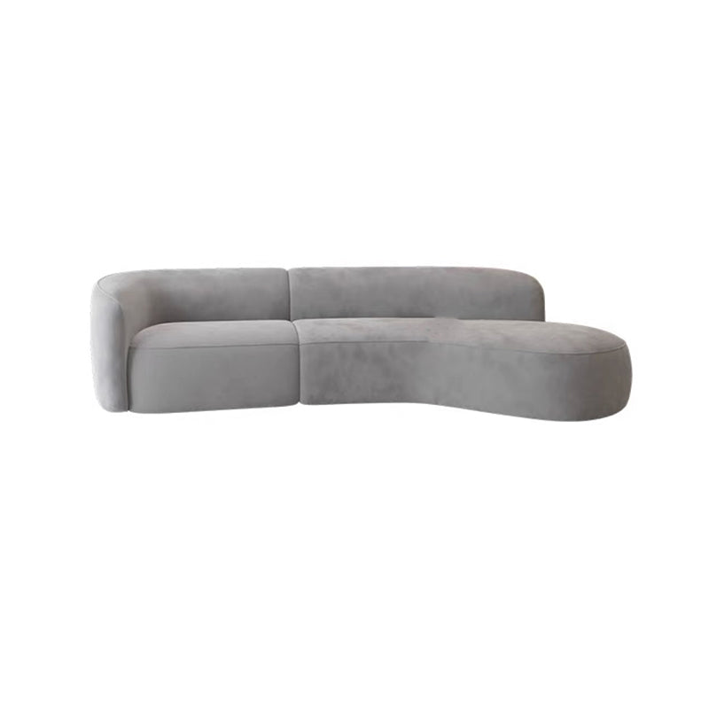 Modern Style Sofa Bed Even Back Armrest No Cushion Back Grey Sofa