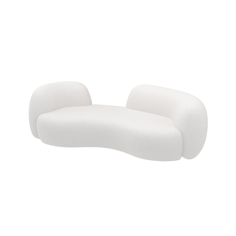 Contemporary Recessed Arm Sofa Pillow Back Curved Sofa for Living Room
