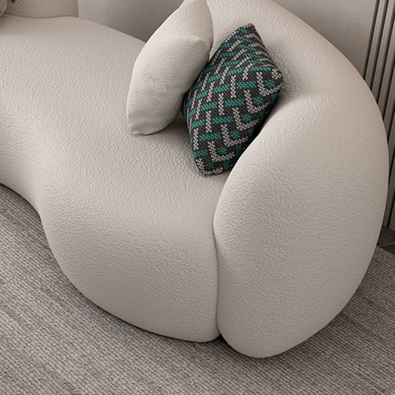 Contemporary Recessed Arm Sofa Pillow Back Curved Sofa for Living Room