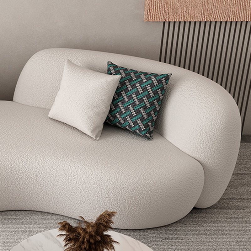Contemporary Recessed Arm Sofa Pillow Back Curved Sofa for Living Room