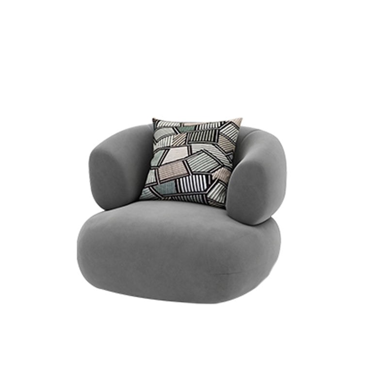 Contemporary Recessed Arm Sofa Pillow Back Curved Sofa for Living Room