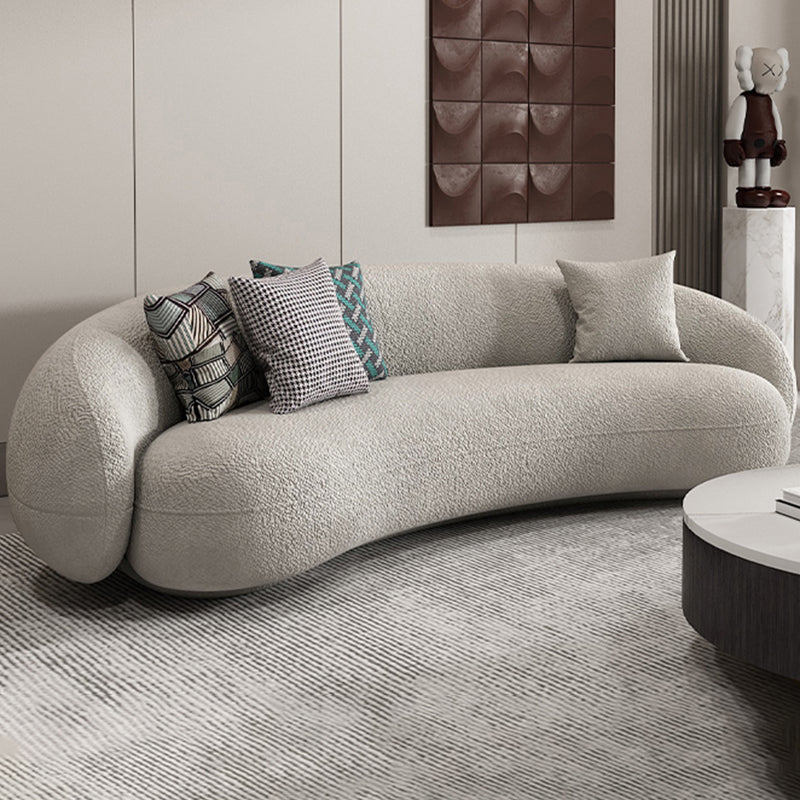 Wool Sloped Arm Sofa Contemporary Curved Sofa for Living Room, Apartment