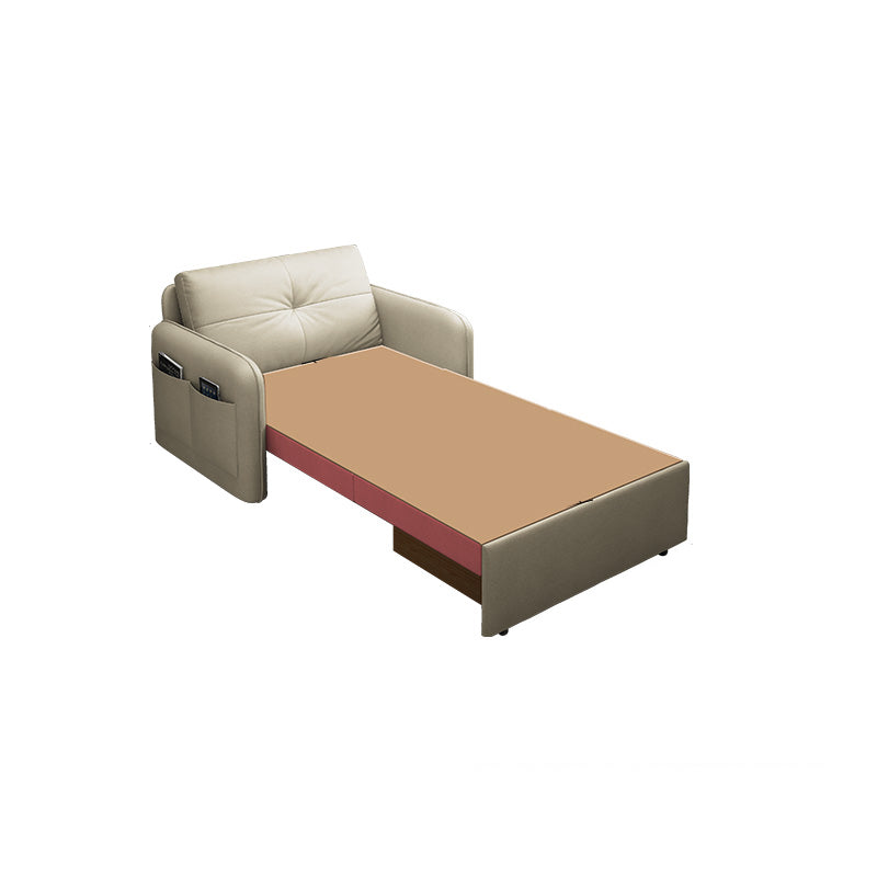 35.4" H Faux Leather Square Arm Tufted Sofa Bed For Living Room