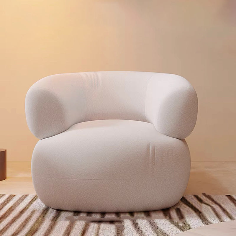 Modern Style Sofa Bed Curved Back with Sponge Cushions Filled with Sloped Armrest