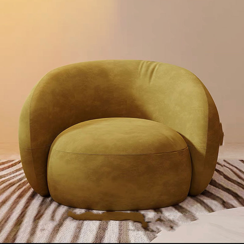 Modern Style Sofa Bed Curved Back with Sponge Cushions Filled with Sloped Armrest