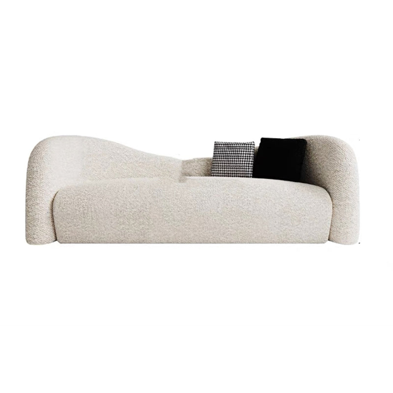 Modern Style Sofa Bed Curved Back with Sponge Cushions Filled with Sloped Armrest