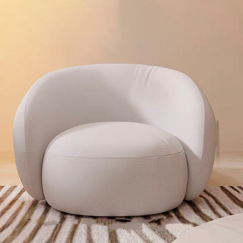 Modern Style Sofa Bed Curved Back with Sponge Cushions Filled with Sloped Armrest