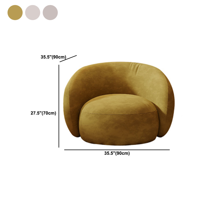 Modern Style Sofa Bed Curved Back with Sponge Cushions Filled with Sloped Armrest