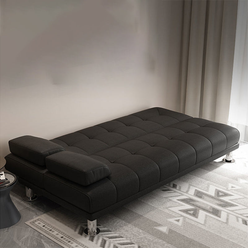 31.5"/34.6" H Faux Leather Pillow Top Arm Tufted Sofa Bed For Living Room