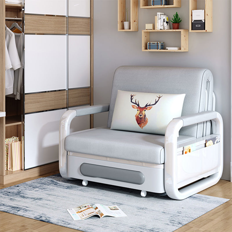Tight Back Modern Square Arm Sofa Bed in Grey for Living Room