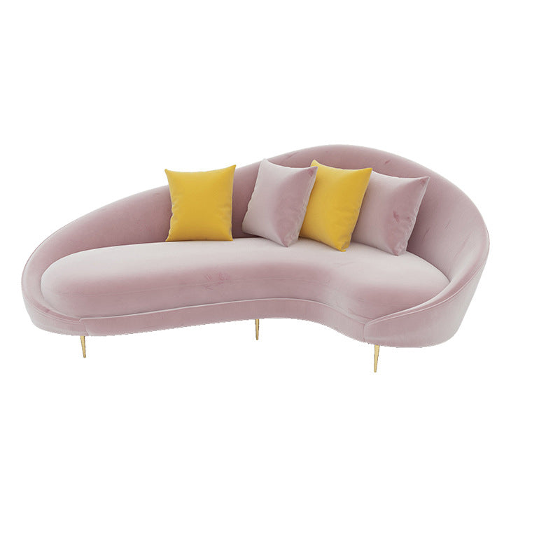 Ultra-Modern Curved Sofa with Tight Back and Tuxedo Arm for Apartment