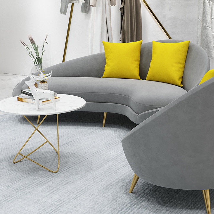Ultra-Modern Curved Sofa with Tight Back and Tuxedo Arm for Apartment