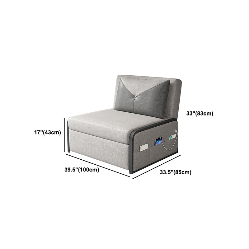 Faux Leather Stain Resistant Contemporary Armless Bed Sofa Couch