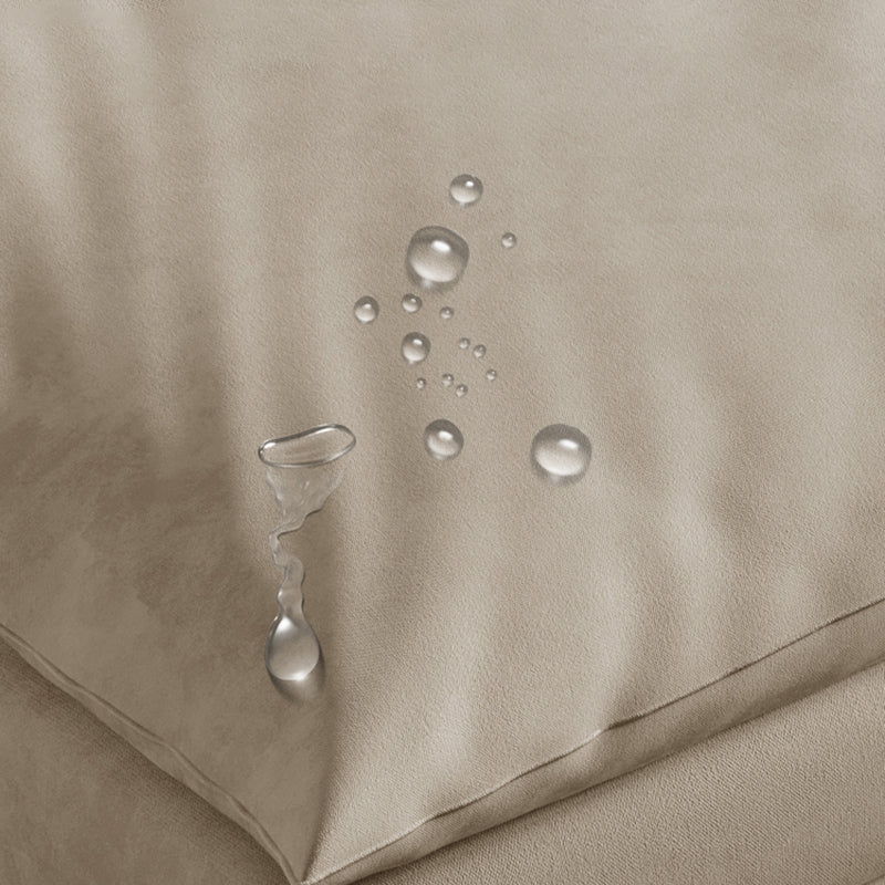 Scandinavian Cream Cushion Back Stain-Resistant Faux Leather Sofa